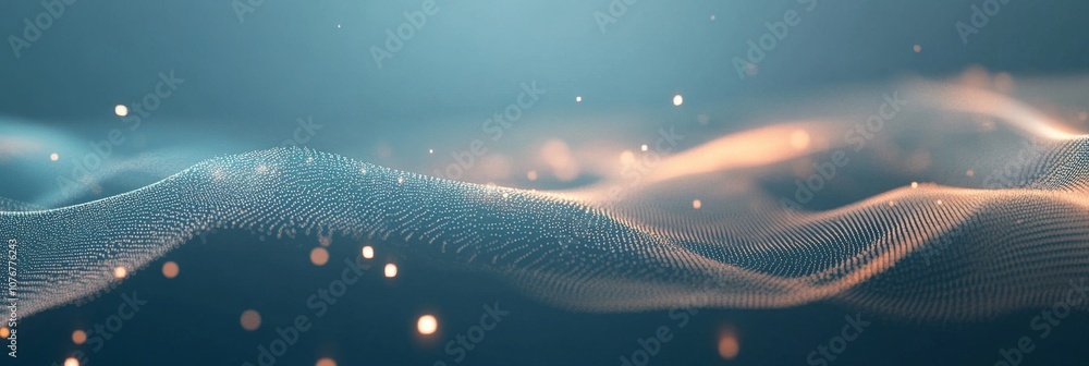 Aufkleber elegant network connections: minimalistic abstract tech design on gradient blue background