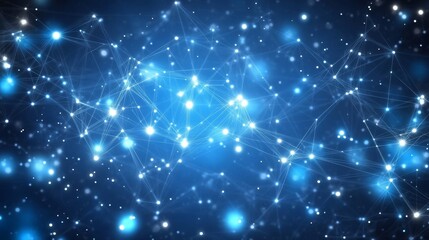 Technological Connectivity - Abstract Clean Tech Design on Blue Gradient Background