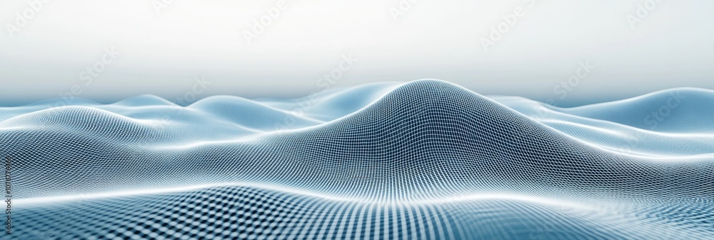 Poster networked data exchange: minimalist tech grid on blue gradient