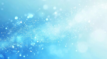 Illuminated Connections: Elegant Intersecting Lines and Scattered Particles on Soft Blue Gradient Background