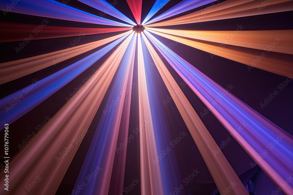 Poster splendid light beams flow from a key focal point showcasing a breathtaking array of shades