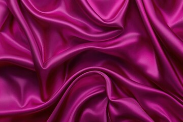 Obraz premium A close-up of luxurious, smooth magenta satin fabric, showcasing its texture and sheen.