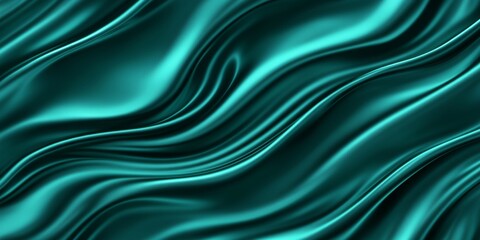 Fototapeta premium Luxurious green satin fabric with rich folds, creating a soft and flowing texture. Elegant and vibrant material ideal for backgrounds, banners, or fashion-themed projects.