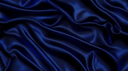 Obraz premium Luxurious blue satin fabric with rich folds, creating a soft and flowing texture. Elegant and vibrant material ideal for backgrounds, banners, or fashion-themed projects.
