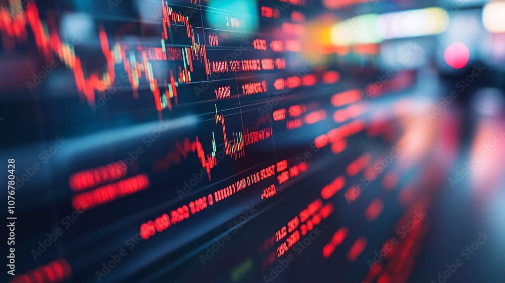 Fototapete A graphical interface of predictive analytics with data visualization tools representing fintech insights and market forecasting with side empty space for text Stockphoto style