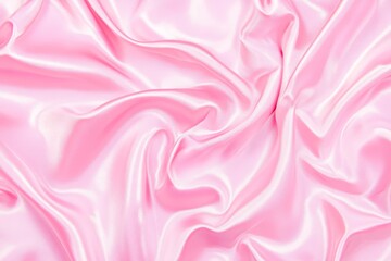 Obraz premium Luxurious pink satin fabric with rich folds, creating a soft and flowing texture. Elegant and vibrant material ideal for backgrounds, banners, or fashion-themed projects.
