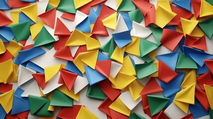 Obraz premium Randomized Scattered National Flag Motifs in Vibrant Geometric Composition