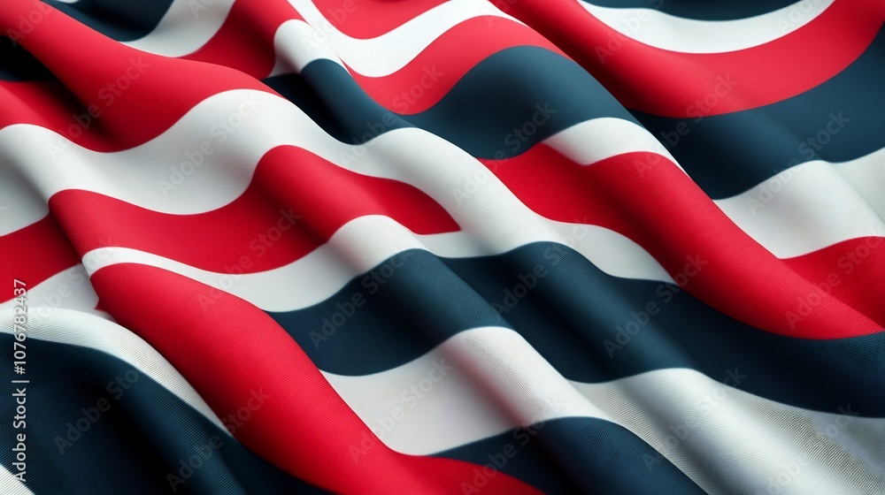 Aufkleber dynamically overlapping patriotic flag design in 3d