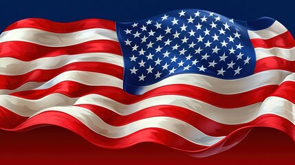 Obraz premium American flag waving in the wind, U.S flagging