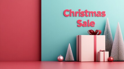 Festive Christmas Sale Catalog Page with Decorative 3D