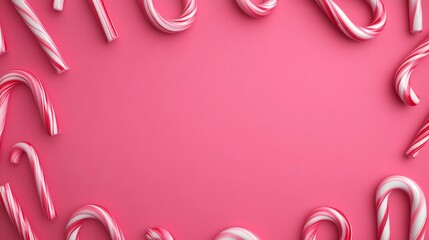 Obraz premium Candy Cane Framed Holiday Sale Text in 3D