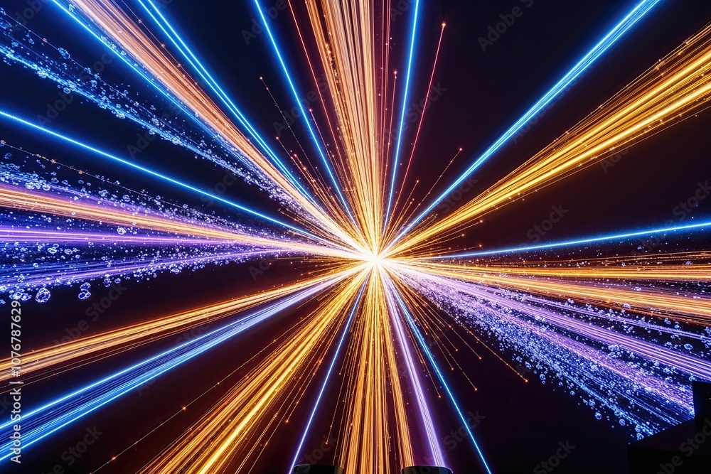 Poster brilliant light streams unite to form a stunning display of illumination