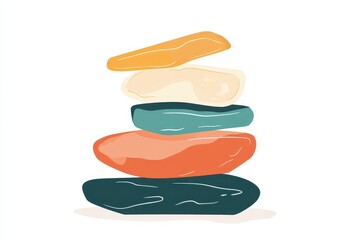 Obraz premium Minimalistic Vector Illustration of Stacked Shapes