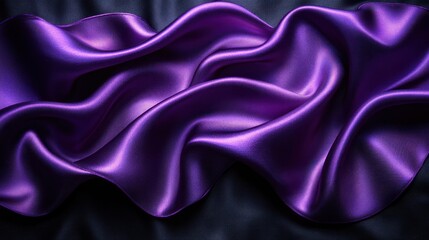 Obraz premium Draped purple satin fabric with soft folds and waves.