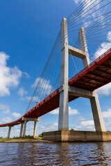 Fototapeta premium The Nanay Bridge in Iquitos, is a bridge located in the center of the Department of Loreto, Peru. It is the longest bridge ever built in Peru.