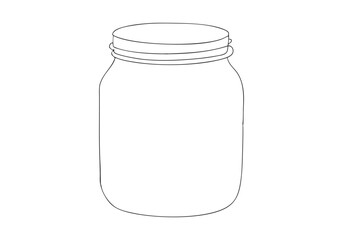 Continuous Line Art of Glass Mason Jar – Minimalist Kitchen and Storage Illustration