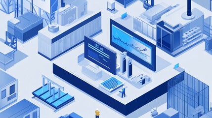 Obraz premium Adopting IoT for real-time machine performance monitoring and automated production adjustments