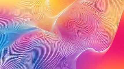 Vibrant gradient wireframe with intersecting geometric grid lines, symbolizing innovation and technology