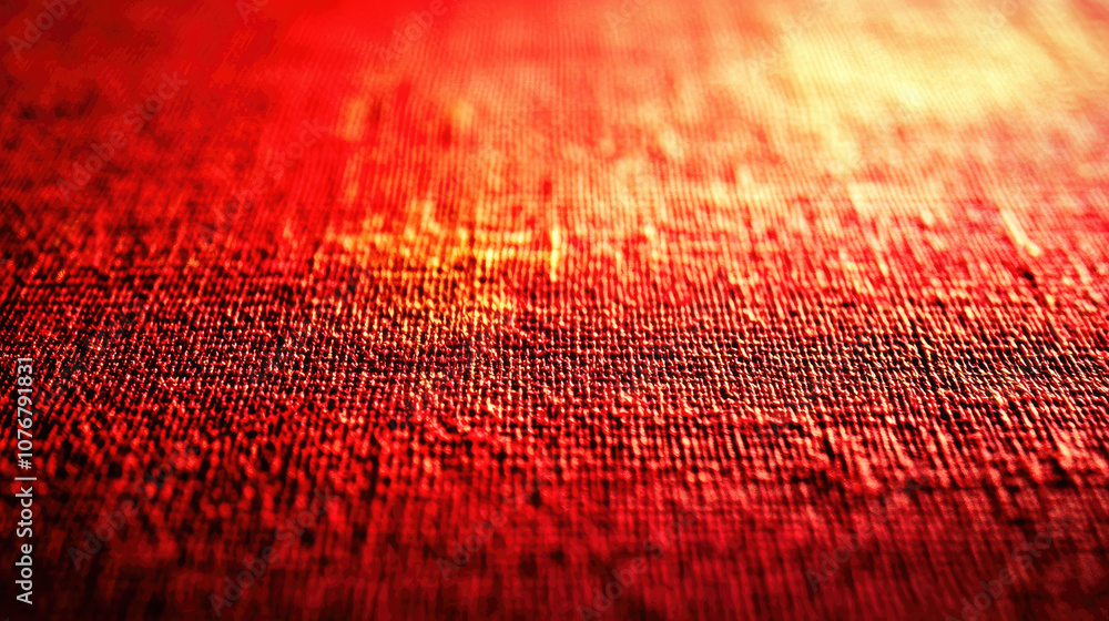 Poster vibrant red textured fabric with rich, warm appearance, perfect for design projects. intricate weave