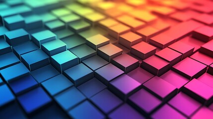 Colorful geometric grid wireframe with vibrant gradient effects, perfect for technology and innovation themes