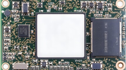 Empty Canvas: Pristine white, a DSP chip awaits creation. Copy space&mdash;an invitation to compose digital symphonies. 