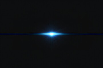 An isolated blue blink light effect background horizon flare.