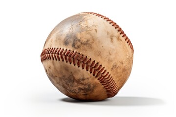Baseball sphere sports white background.