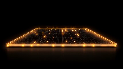 Simple wireframe design with glowing dots and thin connecting lines, representing a clean and modern tech concept