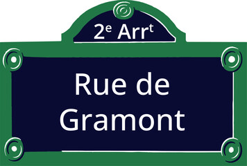 2e Arrt, Elegant Parisian Street Sign