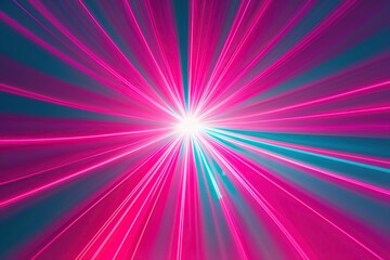 Obraz premium Vibrant Burst of Colors Stunning Pink and Teal Light Rays Illuminating a Clear Background
