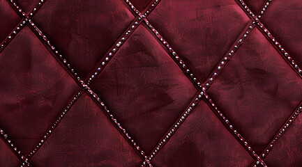 Fototapeta premium burgundy background with a quilted pattern and pearl embellishments, creating an elegant and sophisticated wallpaper design for luxury branding or interior decoration. suitable for high-end brand 