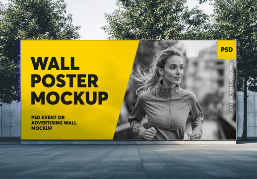 Outdoor event poster or advertising on a wall stand &ndash; ai generative