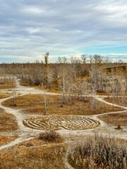 Views along the trails of Nose Hill in the fall in Calgary, Alberta
