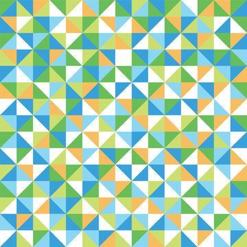 A Bright and Colorful Geometric Pattern Featuring Triangles in Vibrant Blue and Green Shades