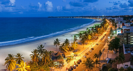 Cabo Branco Beach at Dusk in Joao Pessoa, Paraiba, Brazil on November 22, 2004.