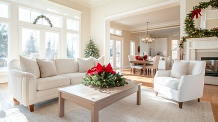 Obraz premium Home interior with christmas decoration