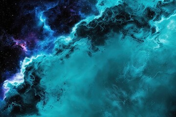 Obraz premium Turquoise Textured Background with Cosmic Interference for Eye-Catching Posters and Banners