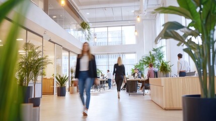 Fototapeta premium Modern office space with plants