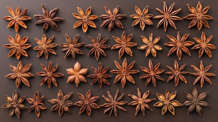 Star Anise Arrangement on Table, Spices and Herbs Concept Generative AI