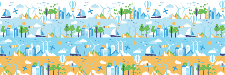 A Beautiful and Colorful Summer Scenery Featuring Nature as Well as Adventure Elements