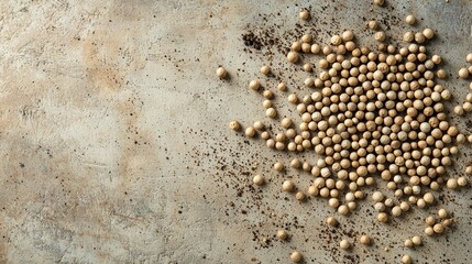 White Pepper Arrangement on a Table, Still Life Photography Generative AI