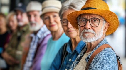 Obraz premium Joyful Seniors Embracing Life: Unity and Friendship in Retirement. Generative ai