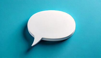 3d render of speech balloon chat bubbles. empty white message chat box icon template mockup isolated on blue background 
