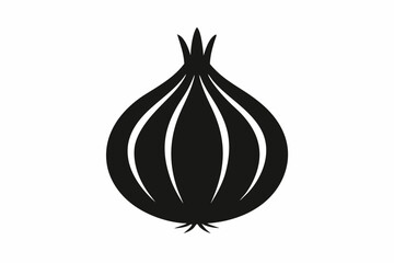 Onion vector silhouette, onion icon, Bulb onion vegetable vector