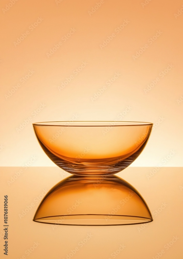 Aufkleber a bowl is sitting on a table with a reflection of it in the table