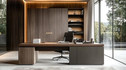 Simple and organized desk featuring a vertical file holder, soft daylight streaming in, clean lines, minimalist and efficient layout, smooth wood texture, productivity-focused workspace. --ar 16:9