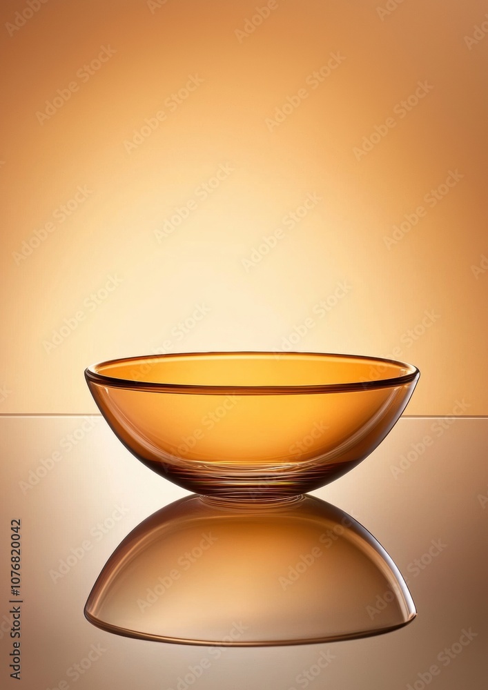 Aufkleber a bowl is sitting on a table with a reflection of it in the table
