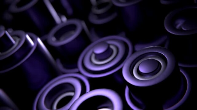 Conception Dark background design, cylinder pomps abstract geometric blocks, 3d render