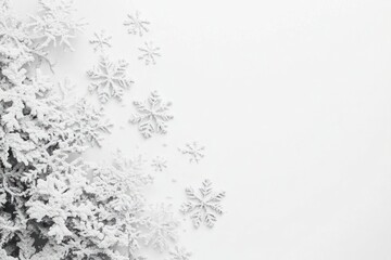 White christmas background snow snowflakes decoration.