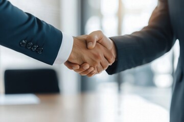 Professional banker congratulates client on successful financial milestone during business meeting